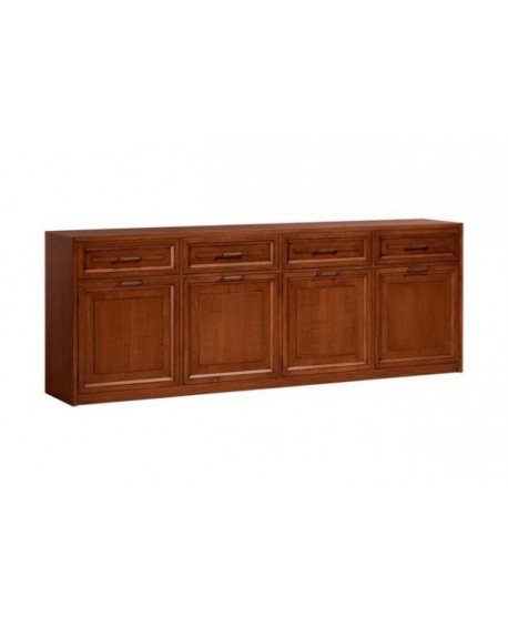 CREDENZA COMPONIBILE 4 ANTE 4 CASSETTI IN LEGNO MASSELLO