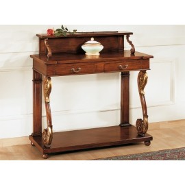 2 DRAWER CONSOLE CARVED WOOD