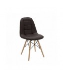 SEDIA MARRONE ECOPELLE STRUTTURA LEGNO
