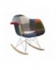 SEDIA A DONDOLO TESSUTO PATCHWORK STRUTTURA LEGNO