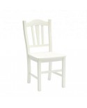Silla en madera de color blanco mate