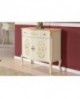 CREDENZA 2 ANTE 1 CASSETTO LEGNO MASSELLO LACCATO BIANCO L87 P38 H 83