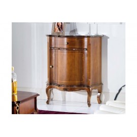 CREDENZA 1 ANTA 1 CASSETTO LEGNO MASSELLO CON INTARSIO  L78 P36 H91