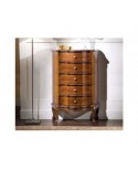 CASSETTIERA 5 CASSETTI LEGNO MASSELLO CON INTARSIO L78 P36 H106