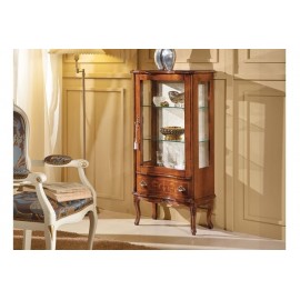 Vitrina 1 puerta 1 cajón de madera CON INTERSIO