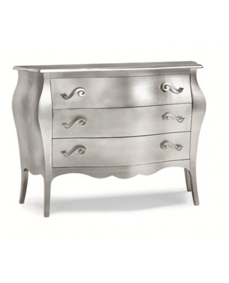 Nachtstuhl ‚Holz CASSETTIERA bombato Silver Leaf L 100 P 42 H 85