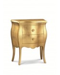 COMODINO in legno BOMBATO FOGLIA ORO L 49 P 29 H 61