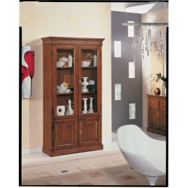 VETRINA LEGNO LIBRERIA ANTE BUGNA LEGNO MASSELLOCON INTARSIO ARTE POVERA