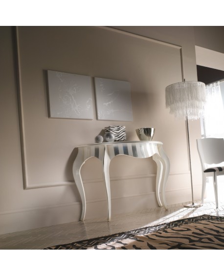 CONSOLE TABLE TWO TONE SOLID ROUNDED