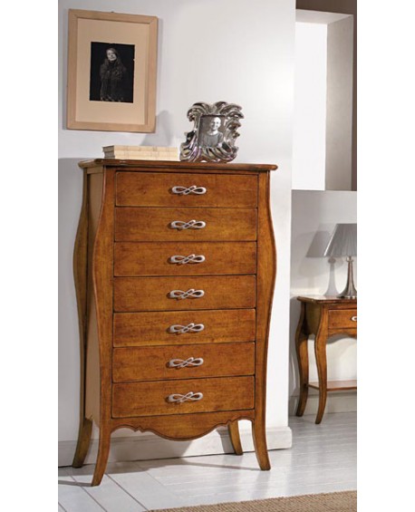 CASSETTIERA IN LEGNO BOMBATA L 80 P 48 H 138