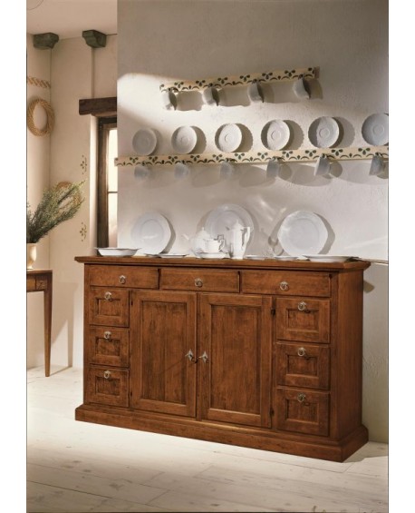 Küchenschrank MASSIVHOLZ HOLZ 2 Türen und Schubladen 9 L 160 P 45 H 95