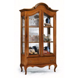 CRISTALLIERA VETRINA 2 ANTE LEGNO MASSELLO L 104 P 45 H 196