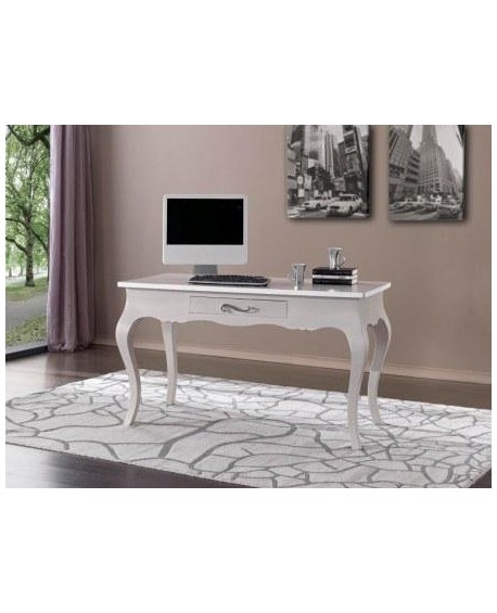 SCRITTOIO BOMBATO BICOLORE SOLID WOOD L. 140 P. 65 H. 80