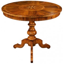 solid wood ROUND TABLE INTARSIATO - ARTIGIANALE VENETO D 90 H 78