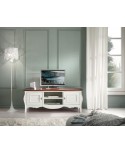 DOOR TV GLOSS WHITE BICOLORE SOLID WOOD L 160 P 50 H 61