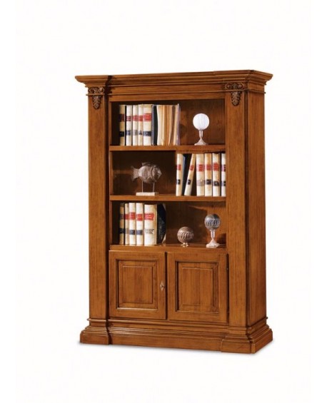 LIBRARY IN SOLID WOOD CARVED L 145 P 50 H 202