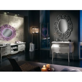 MOBILE BAGNO ARREDO LACCATO TORTORA SWAROVSKI CON SPECCHIERA DESIGN VENETO