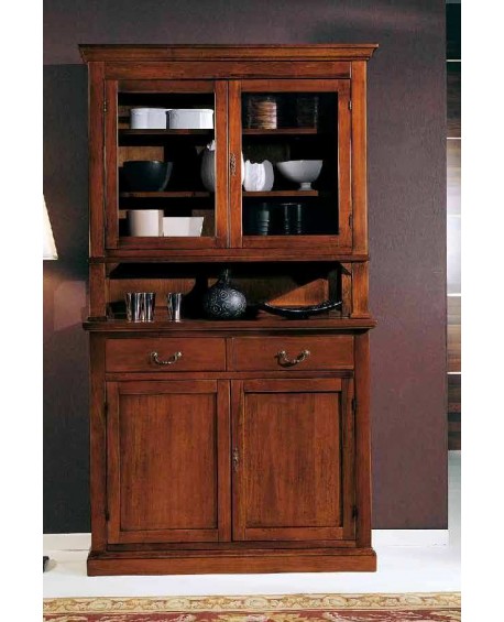 CRISTALLIERA IN LEGNO MASSELLO COLORE NOCE