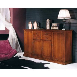 CREDENZA CREDENZONE  IN LEGNO MASSELLO COLORE NOCE L 211 - p 46 h 110