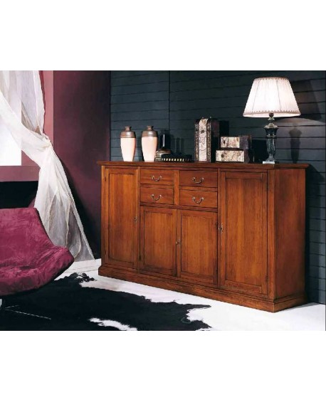 CREDENZA CREDENZONE  IN LEGNO MASSELLO COLORE NOCE L 211 - p 46 h 110