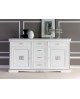 CREDENZA SOLID WOOD LACCATO BIANCOE SILVER LEAF L 210 P 55 H 110