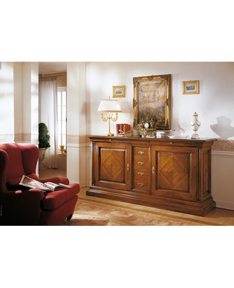Küchenschrank STYLE BASSANO EINGELEGT MASSIVHOLZ HOLZ L 227 P 55 H 110