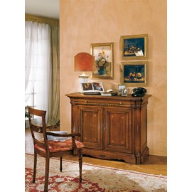 CREDENZA STILE BASSANO INTARSIATA LEGNO MASSELLO L 240 P 55 H 116