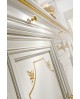CREDENZA LEGNO MASSELLO LACCATO BIANCOE FOGLIA ORO L 220 P 55 H 115