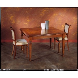 SQUARE TABLE EXTENDING SOLID WOOD INTARSIATO L 128 (208) P 128 H 80