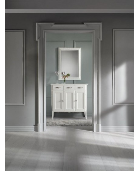 CREDENZA IN LEGNO LACCATO BIANCO L 105 P 42 H 101