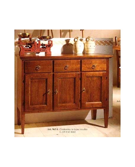 CREDENZA LEGNO3 CASSETTI SOLID WOOD L 105 P 42 H 82