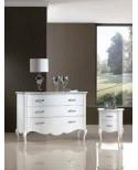 COMO + 2 COMODINI EN MADERA COLOR WHITE L 140 P 56 H 97 - L 55X41XH62