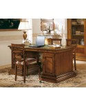 WRITING DESK WOOD FLOOR IN GREEN LEATHER