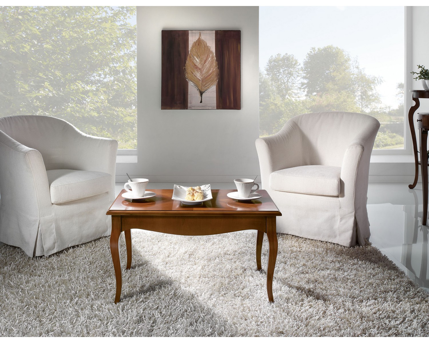 HOMIDEA DUX Tavolino basso da salotto - materiale in legno - Tavolino da  divano - Tavolino da Caffè moderno in un design alla moda con mensola