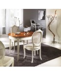 OVAL TABLE INTARSIATO BICOLORE SOLID WOOD L 115 P 203 P 95 L 95 open