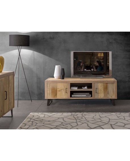 PORTA TV LEGNO DI PREGIO INVECCHIATO ONTANO BEIGE L160 P 50 H 55