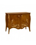 CREDENZA BOMBATA COLORE NOCE CON PROFILI E INTAGLIO IN RILIEVO COLORE ORO L 110 P 53 H 89