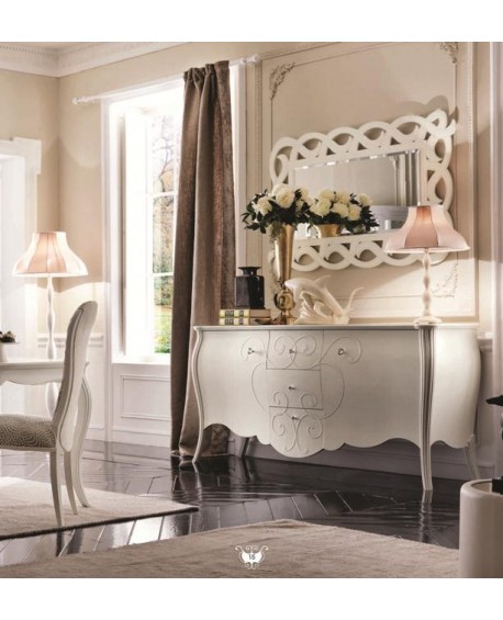 CREDENZA MOBILE LEGNO MASSELLO BOMBATA COLORE NOCE VARI COLORI