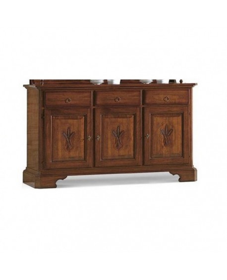 CREDENZA INTAGLIATA IN LEGNO MASSELLO L 163 P 49 H 98