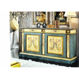 CREDENZA DECORATA CON SEGR LEGNO MASSELLO