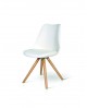 SEDIA MODERNA DESIGN LEGNO NATURALE E IMBORRITA ECO PELLE