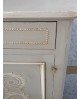 MOBILE CREDENZA CON ALZATA VETRINA  LEGNO MASSELLO ARTIGIANALE DECORATO