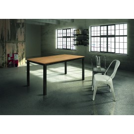 TAVOLO ROVERE 160x90 1 ALL. 60 STRUTTURA METALLO