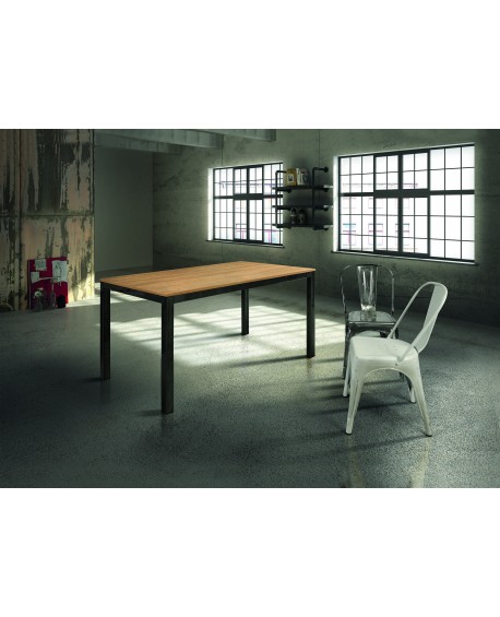 TAVOLO ROVERE 160x90 1 ALL. 60 STRUTTURA METALLO