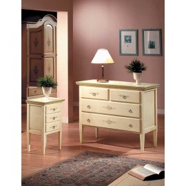 COMO E COMODINI IN LEGNO MASSELLO DECORATI A MANO