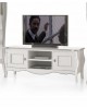 DOOR TV GLOSS WHITE BICOLORE SOLID WOOD L 160 P 50 H 61
