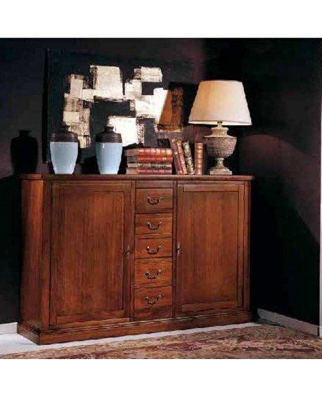 CREDENZA CREDENZONE  IN LEGNO MASSELLO COLORE NOCE L 177 - p 46 h 110