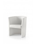 POLTRONCINA IMBOTTITA BIANCA ECO PELLE L. 67 P. 58 H. 75