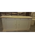 TAM cupboard DRESSER WITH WOOD DECORATED MATT WHITE GOLD