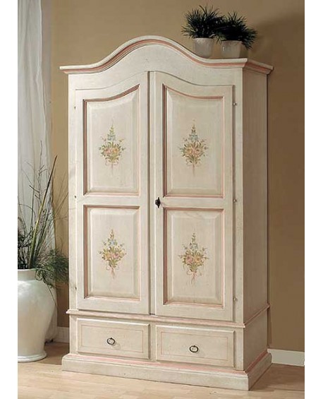 SCHRANK MASSIVHOLZ Holz eingerichtet HANDPAINTED L 120 P 60 H 200